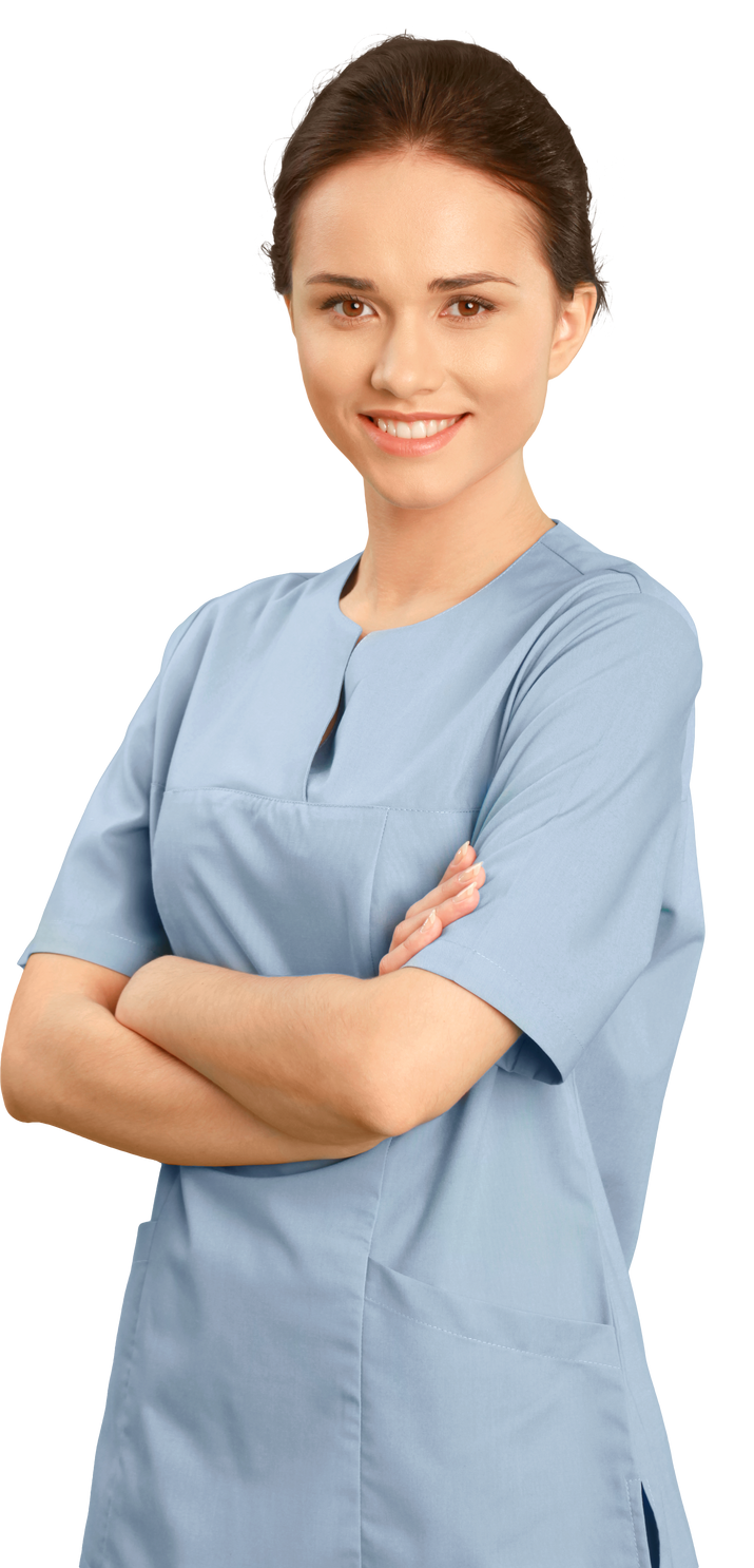 Female Healthcare Worker Wearing Scrubs Cutout