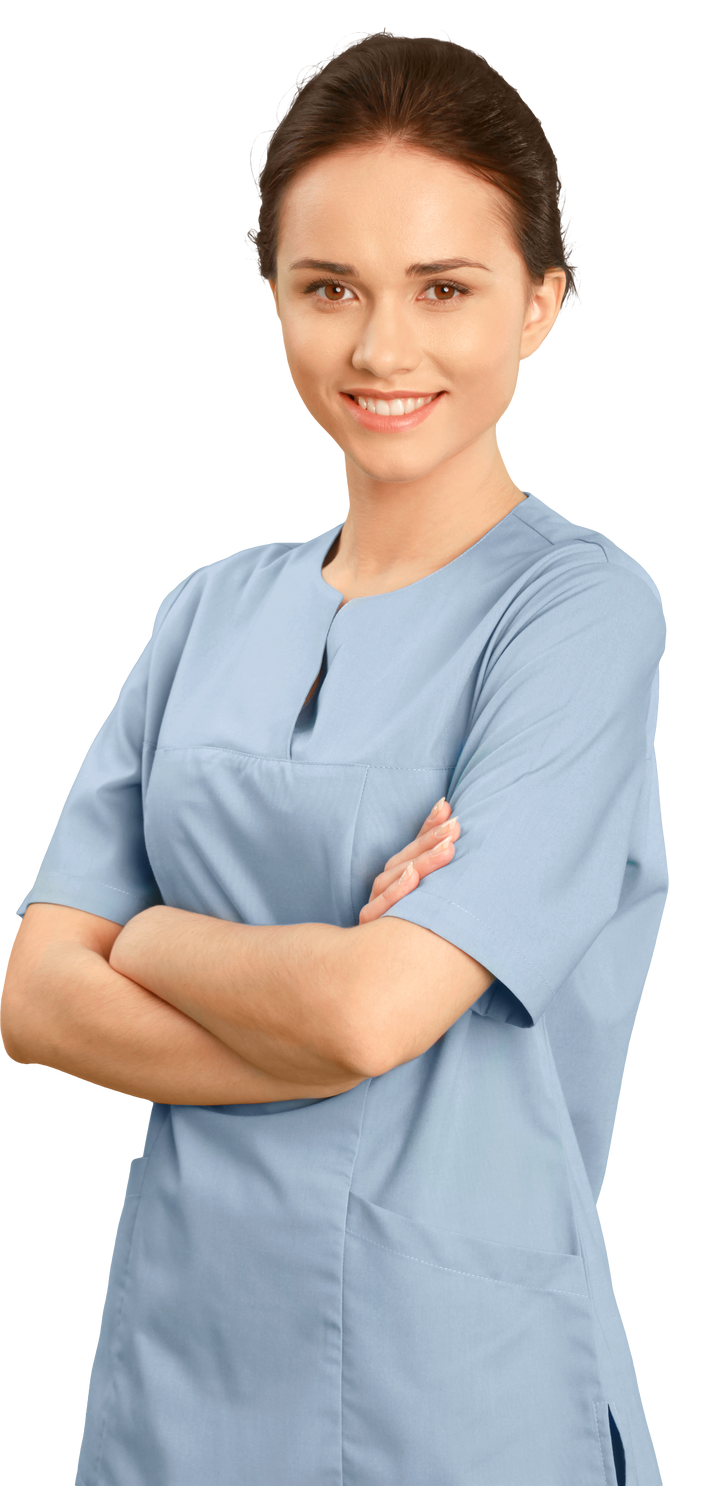 Female Healthcare Worker Wearing Scrubs Cutout